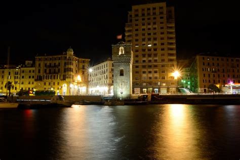 Italy Houses Rivers Marinas Night Street Lights Savona Cities