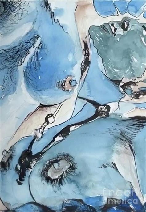Blue Nudity Painting By Jurita Art