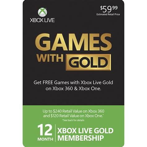 Microsoft Xbox Live 12 Month Gold Membership Xbox Live Xbox Games W