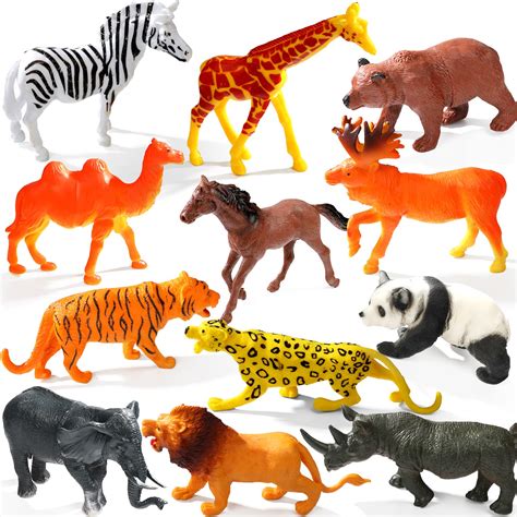Buy Fadorioe 12 Pack Safari Animals Figures Toysrealistic Wild Zoo