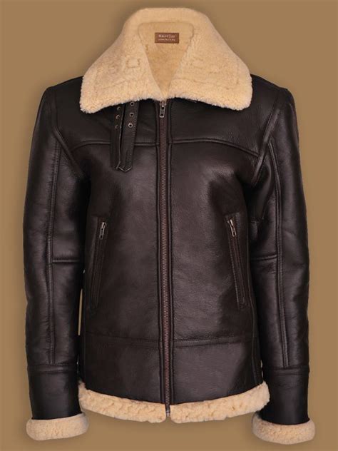 B3 Bomber Shearling Aviator Leather Jacket Women Jacket Mauvetree