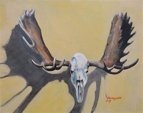 Moose Skull Painting By Bill Firquain Fine Art America