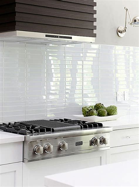Simple White Tile Kitchen Backsplash Homemydesign