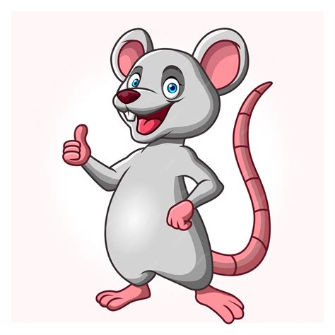 Premium Vector A Cartoon Rat Or Mouse Is Standing Up Giving A Thumbs Up