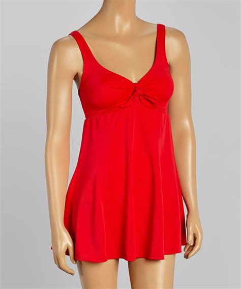 Marina West Red Tie Front Swimdress Swim Dress Casual Wear Women