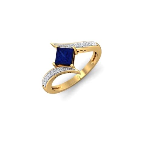 Blue Sapphire Gold Ring ₹35250 Pearlkraft Wedding Band Collection