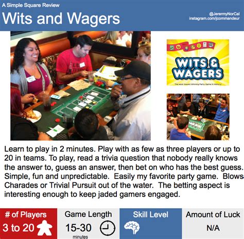 Wits And Wagers Play To Learn Game Reviews Trivia Questions