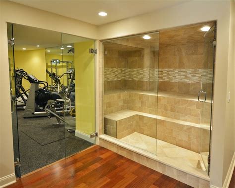 Gyms With A Sauna With Transitional Home Gym Also Basement Basement