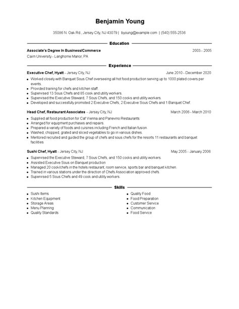 Executive Chef Resume Examples And Tips Zippia