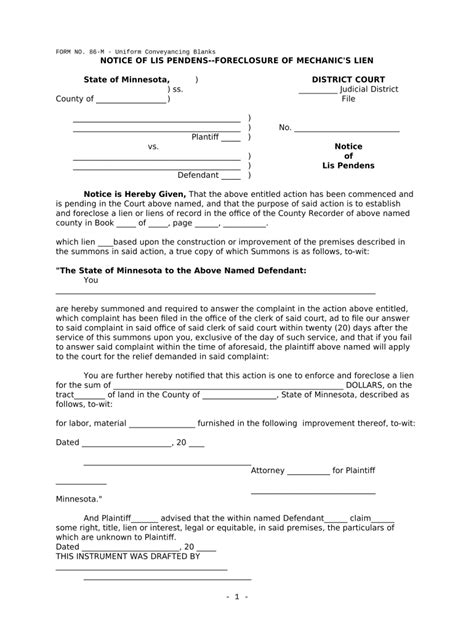 Justia Notice Of Lis Pendens Foreclosure Of Mechanics Form Fill Out