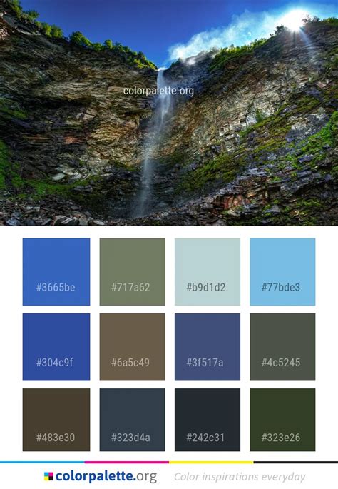Nature Water Waterfall Color Palette