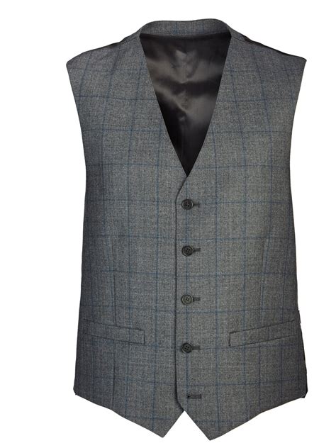 Paul Costelloe Modern Grey Check Waistcoat In Gray For Men Grey Lyst