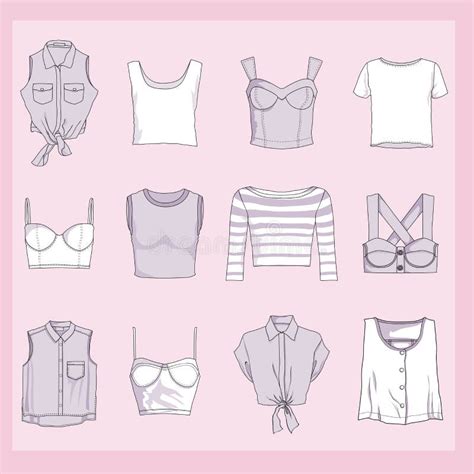 Fashionable Crop Top Bustier Stock Vector Illustration Of