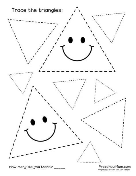 Shape Tracing Worksheets Preschool Mom