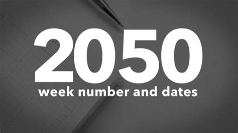 2050 Calendar Week Numbers And Dates List Of National Days
