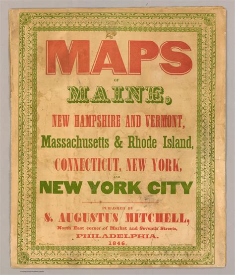 Cover Maps Of Maine New Hampshire And Vermont Massachusetts And Rhode