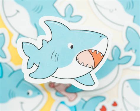 Baby Shark Sticker Bundle 5 Cute Shark Stickers Laptop Etsy