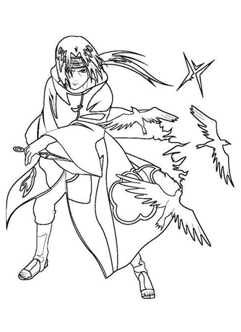 Itachi Uchiha Attack Coloring Page Anime Coloring Pages