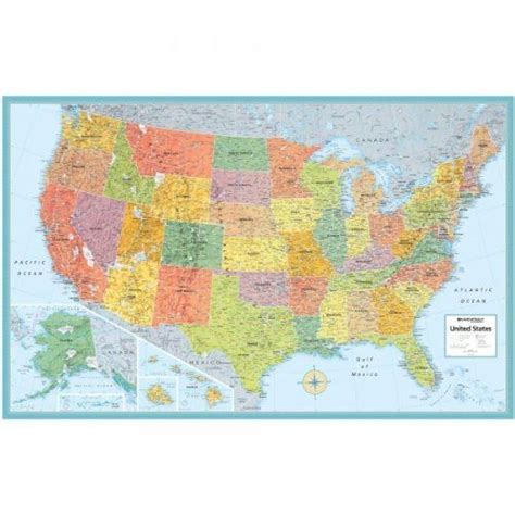 Rand Mcnally Usa Folded Wall Map M Series Usa Wall Maps With