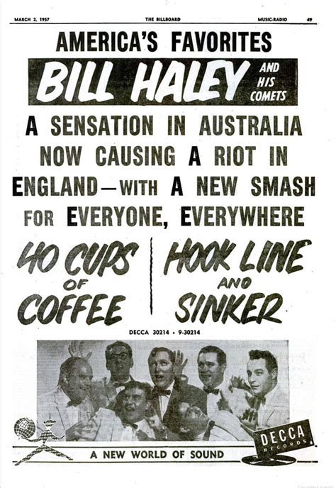 Rock And Roll Newspaper Press History Bill Haley 40 Cups Of Coffee