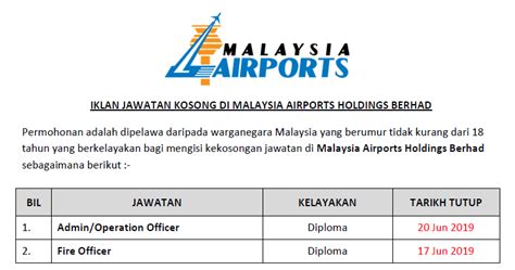 The company, through its subsidiaries, provides management, maintenance, and operation of designated airports. Jawatan Kosong di Malaysia Airports Holdings Berhad