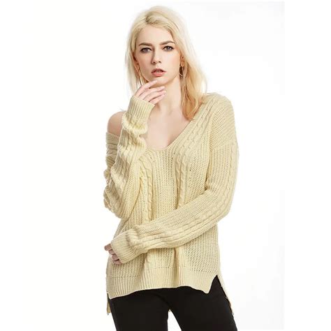 woman knitted sweaters v neck sexy pullover knitted warm criss cross winter female tops long