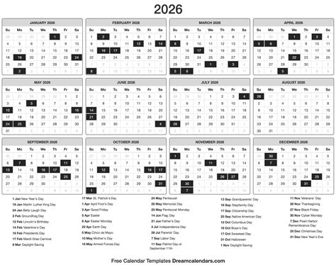 2026 Calendar