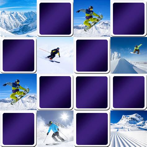 Play Matching Game For Adults Ski And Snowboard Online And Free Memozor
