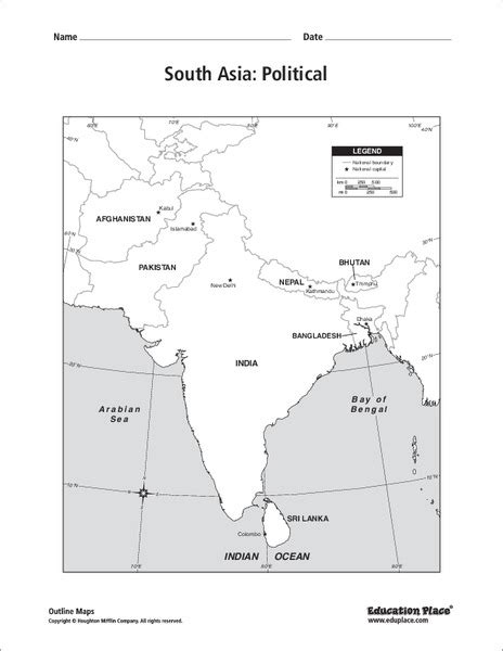 Blank Asia Political Map Printable