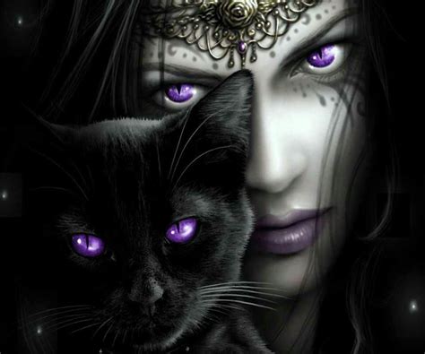 Purple Eyed Cat Dark Fantasy Foto Fantasy Fantasy World Fantasy
