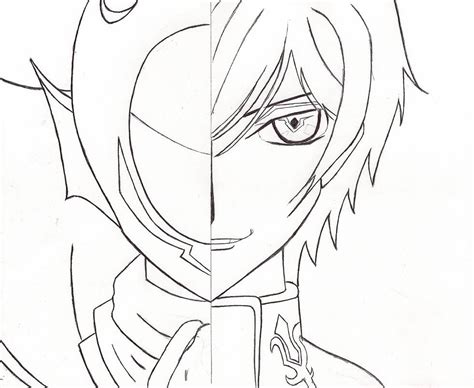 Lelouch Or Zero Outline By Yellowcardxgirl On Deviantart