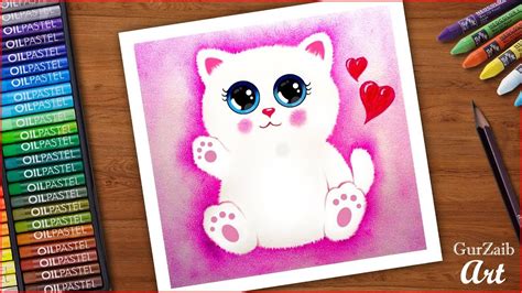 Warna harus dipilih dengan cermat untuk. Airbrush effect with oil pastels - Cute Fluffy Cat - easy drawing tutorial | Oil pastel, Drawing ...
