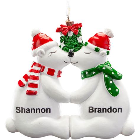 Personalized Kissing Polar Bear Couple Ornament Dream Products