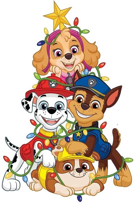 Paw Patrol Christmas Png Dibujos Animados Navideños Minnie