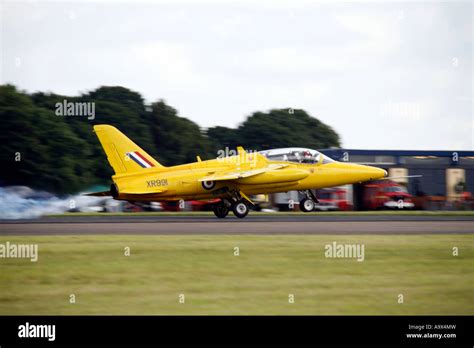 Folland Gnat In Livery Of Yellow Jacks Display Team Taking Off Stock