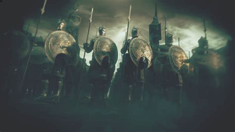 Knights Holding Spear And Shields Digital Wallpaper Middle Earth