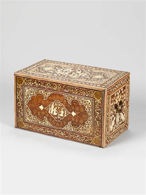 bonhams a rare safavid revival bone inlaid wood cabinet qajar persia 19th century 2
