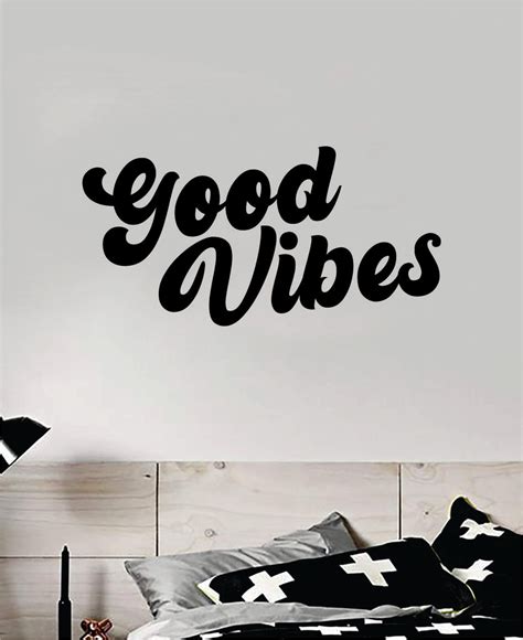 Good Vibes Cursive V2 Wall Decal Home Decor Bedroom Art Sticker Vinyl
