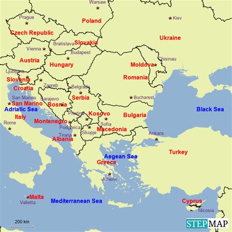 Stepmap Southern Europe Landkarte Für Germany