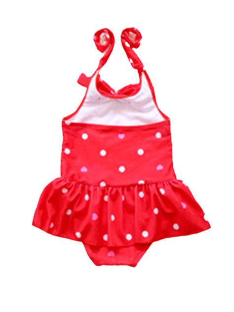 Baby Kids Girl Polka Dot One Piece Swimwear Swimsuit Bathing Suit