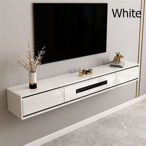 70 White Tv Stand Postmodern Minimalist Floating Media Console With