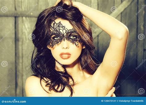 Woman In Lace Mask Stock Image Image Of Backdrop Graceful 128473131