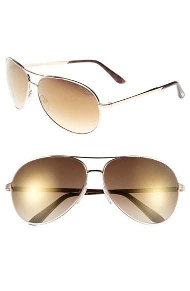 Womens Tom Ford Charles 62mm Sunglasses Shiny Rose Gold Havana