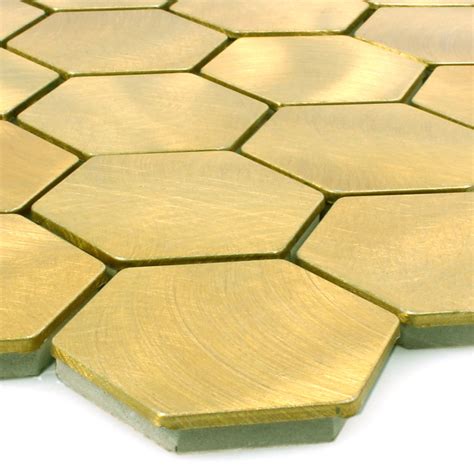 Mosaic Tiles Aluminium Manhatten Hexagon Gold Ebay
