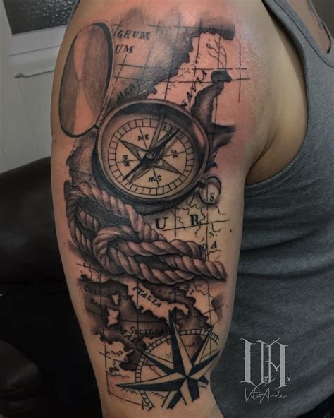 135 Awesome Compass Tattoos And Their Meanings Tattoo Ideas