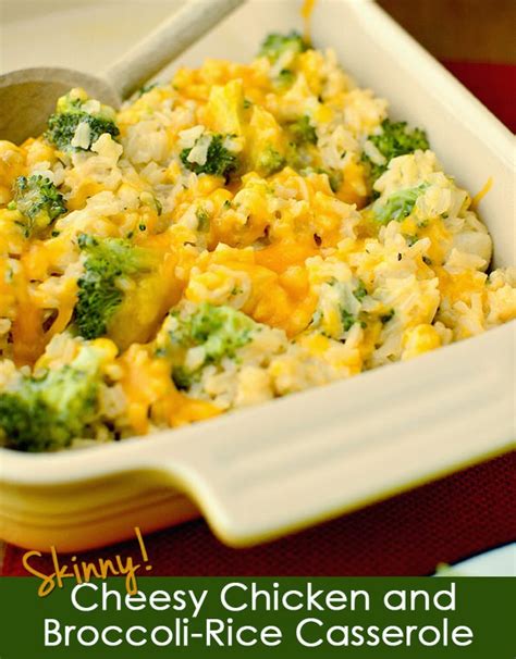 This cheesy chicken broccoli rice casserole is the easiest meal you'll make all week and is sure to become a new family favorite! Skinny Cheesy Chicken and Broccoli-Rice Casserole - Damn Delicious Recipes