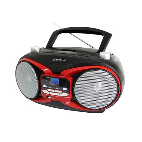Supersonic Sc 504 Red Portable Audio System Mp3cd Player Radiousb