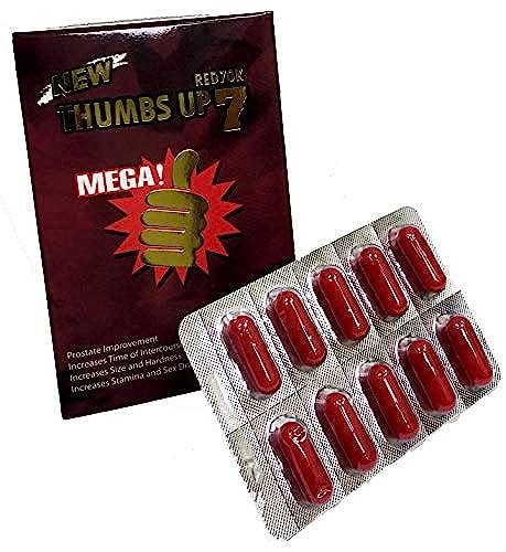 Thumbs Up 7 Red 70k 10 Capsules Best Male Enhancing Natural Performance