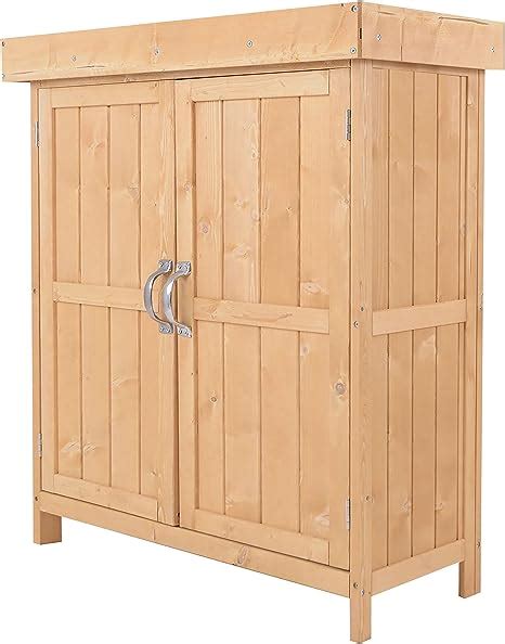 Outsunny Garden Shed Outdoor Garden Storage Shed Wooden Chest Double