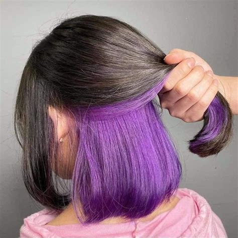 Hairstyle Short Combine Purple And Brown In 2023 Short Purple Hair